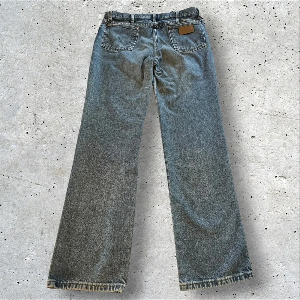 Wrangler‎ Cowboy Cut Jeans Mens 34x32 Blue Slim Fit 936GBK Faded Denim